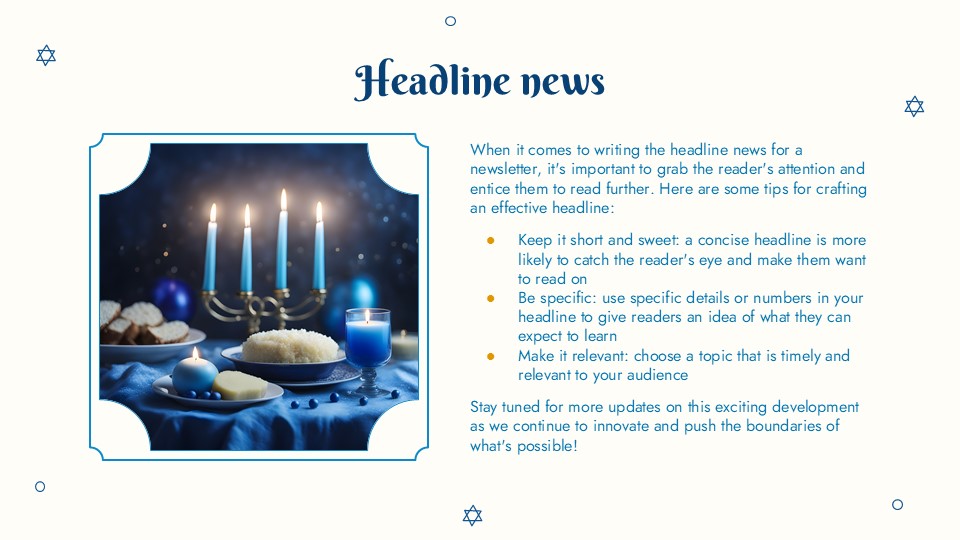 Free Happy Hanukkah Newsletter Template 4