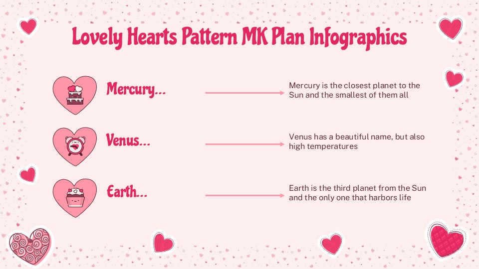 Free Lovely Hearts Pattern Marketing Plan Infographics 10