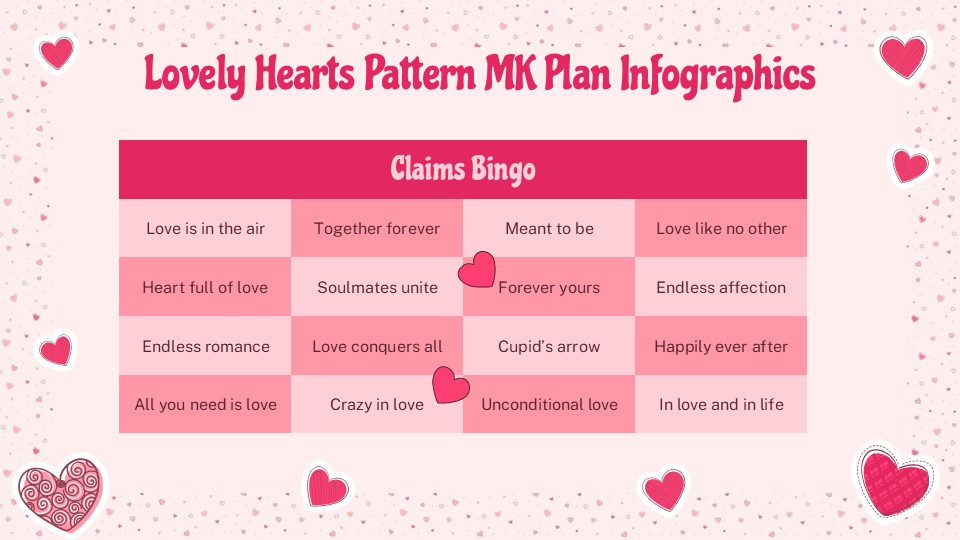 Free Lovely Hearts Pattern Marketing Plan Infographics 13