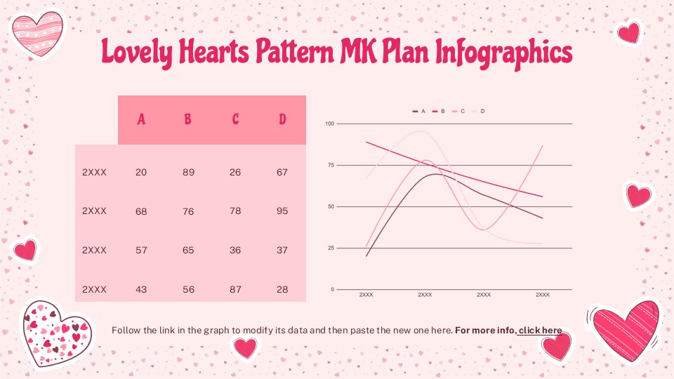 Free Lovely Hearts Pattern Marketing Plan Infographics 3