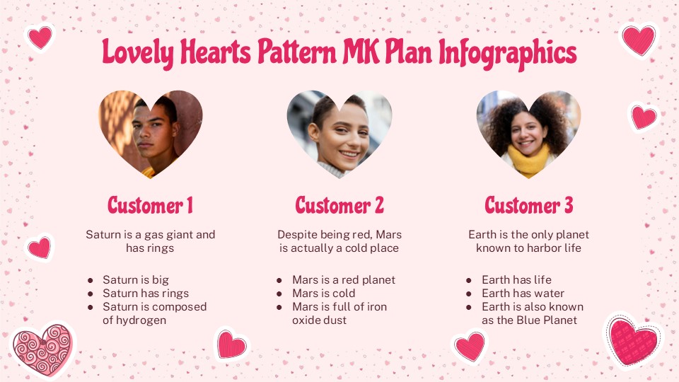 Free Lovely Hearts Pattern Marketing Plan Infographics 4