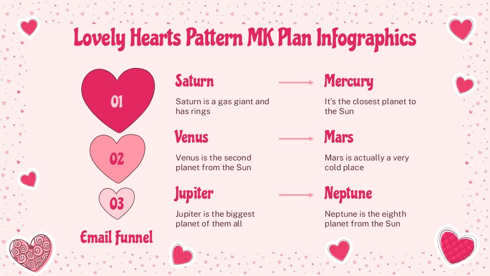 Free Lovely Hearts Pattern Marketing Plan Infographics 7