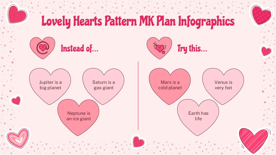 Free Lovely Hearts Pattern Marketing Plan Infographics 8