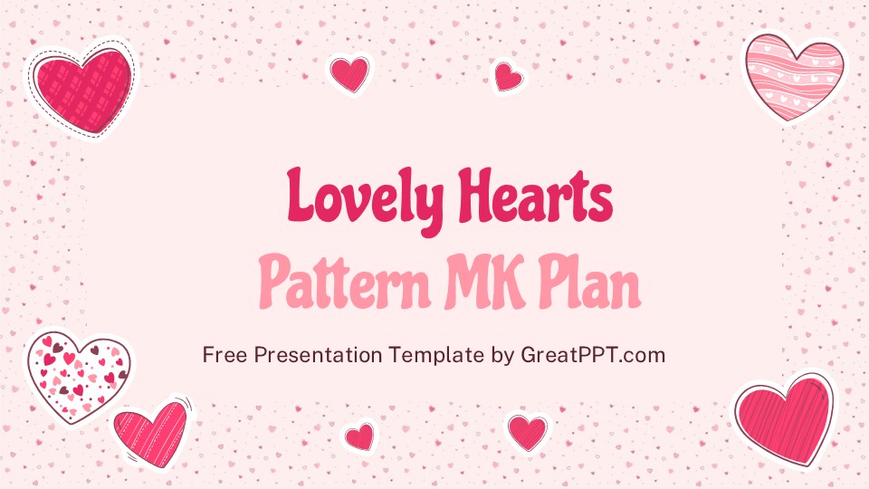 Free Lovely Hearts Pattern Marketing Plan Presentation Theme 1