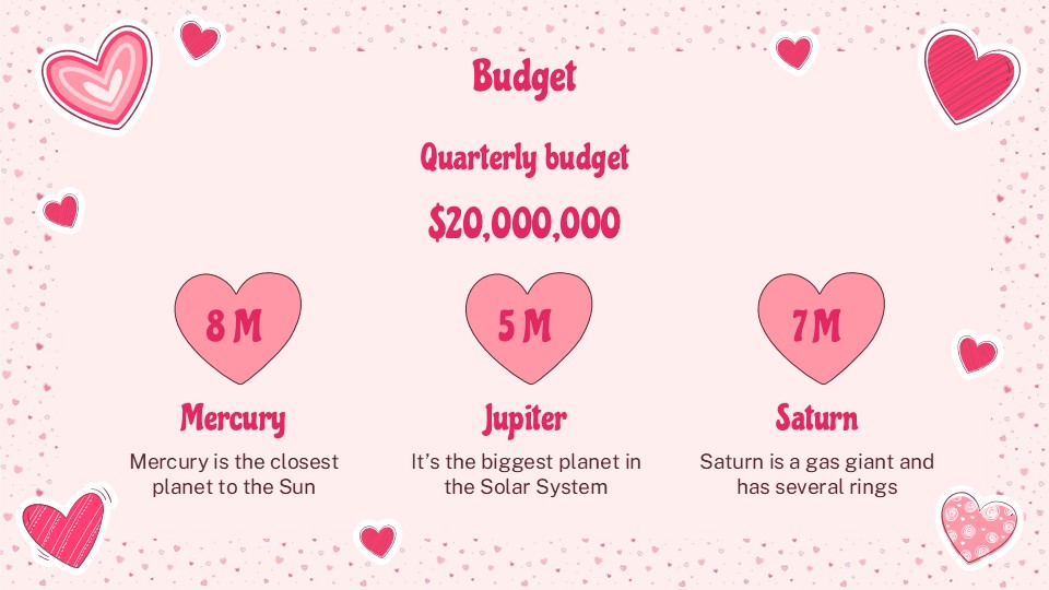 Free Lovely Hearts Pattern Marketing Plan Presentation Theme 25