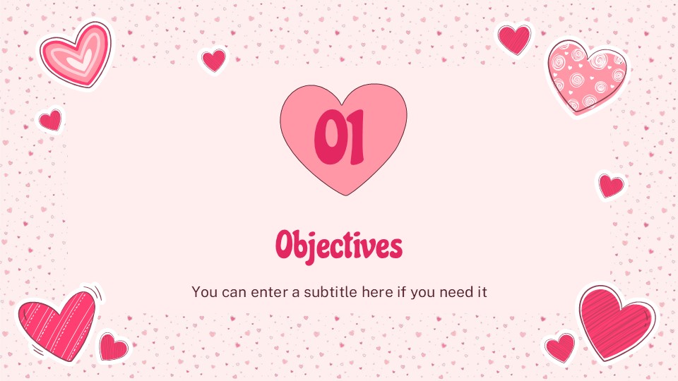 Free Lovely Hearts Pattern Marketing Plan Presentation Theme 3