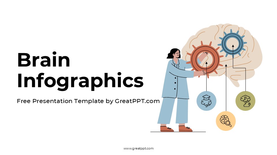 Free Minimalist Brain Infographics For Powerpoint And Google Slides 1
