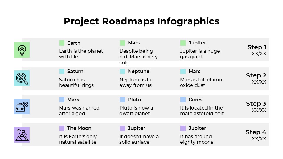 Free Project Roadmaps Infographics For Powerpoint 10