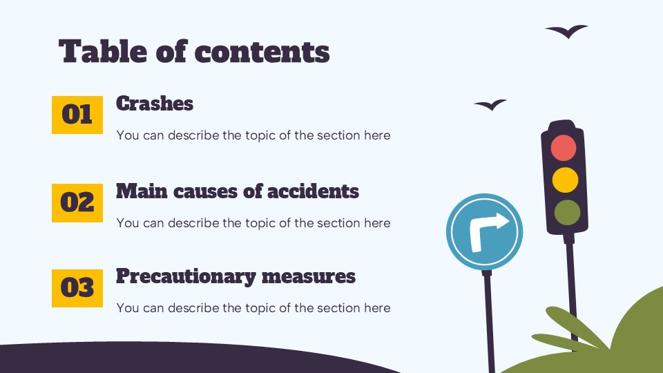 Free Road Traffic Safety Measures Powerpoint Template 3