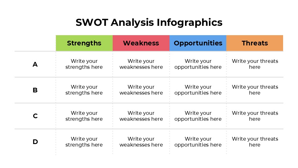 Free Simple Swot Analysis Infographics 8