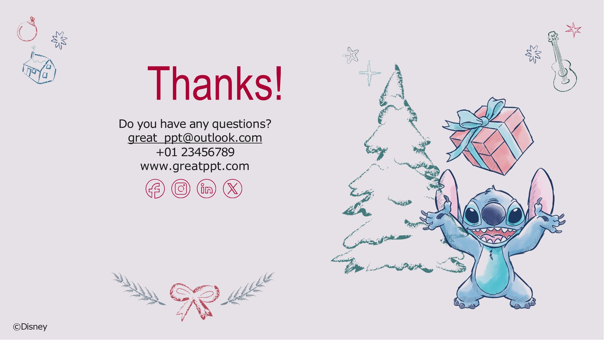 Free Stitch Christmas Presentation Theme 10