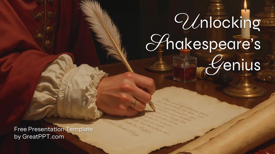 Free Unlocking Shakespeare's Genius Presentation Template 1