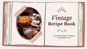 Free Vintage Recipe Book Powerpoint Template 1