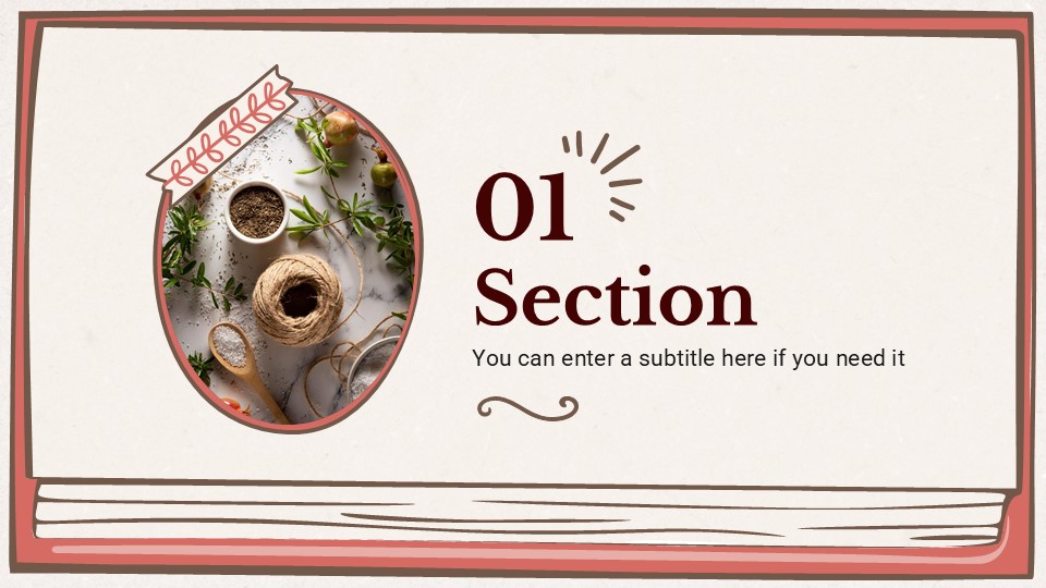 Free Vintage Recipe Book Powerpoint Template 4