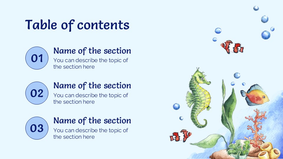 Free Watercolor Ocean Presentation Theme 2