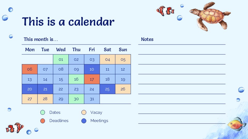 Free Watercolor Ocean Presentation Theme 30