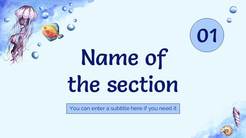 Free Watercolor Ocean Presentation Theme 4