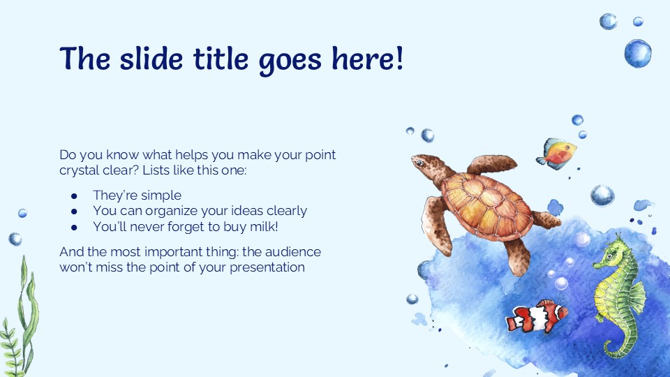 Free Watercolor Ocean Presentation Theme 6