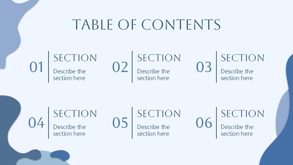 Free Watery Blue Shapes Theme For Powerpoint And Google Slides 2