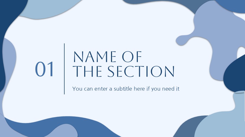 Free Watery Blue Shapes Theme For Powerpoint And Google Slides 4