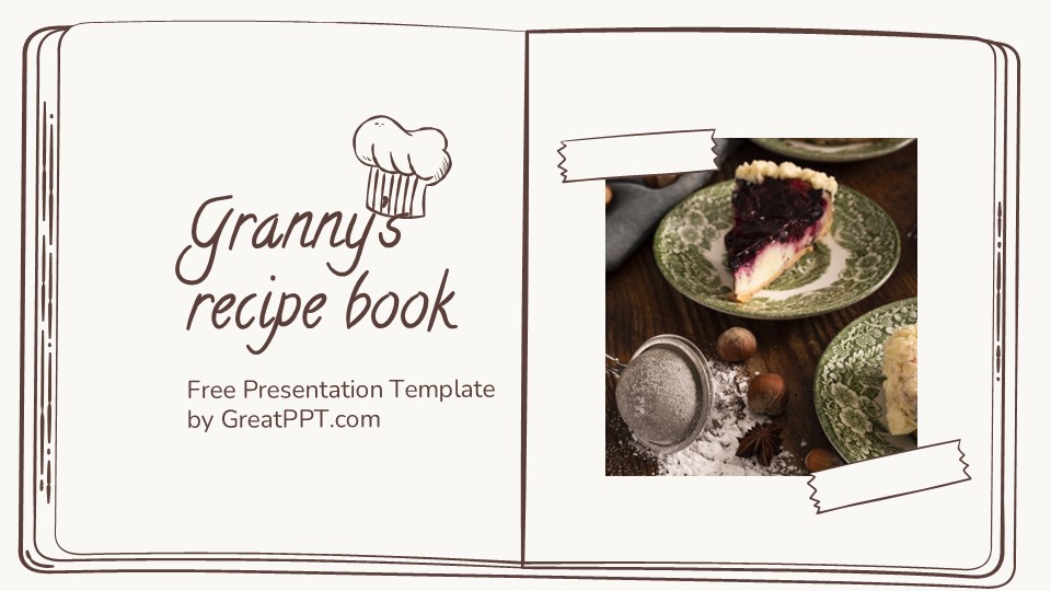Granny's Recipe Book Powerpoint Template 1