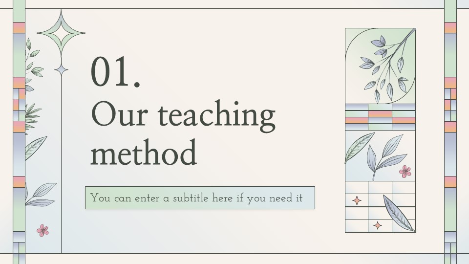 Cottagecore And Geometric Aesthetic School Center Presentation 4