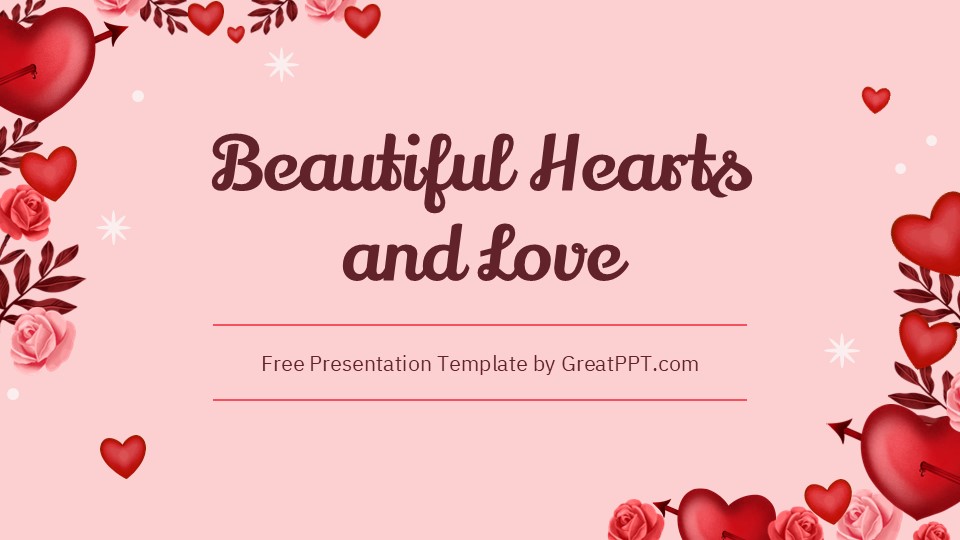 Free Beautiful Hearts And Love Presentation Theme 1
