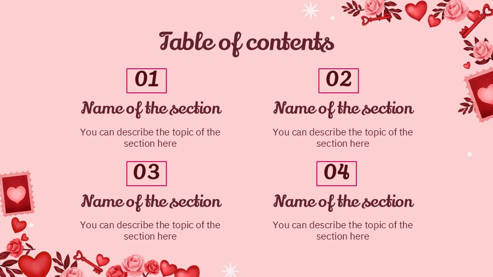 Free Beautiful Hearts And Love Presentation Theme 2