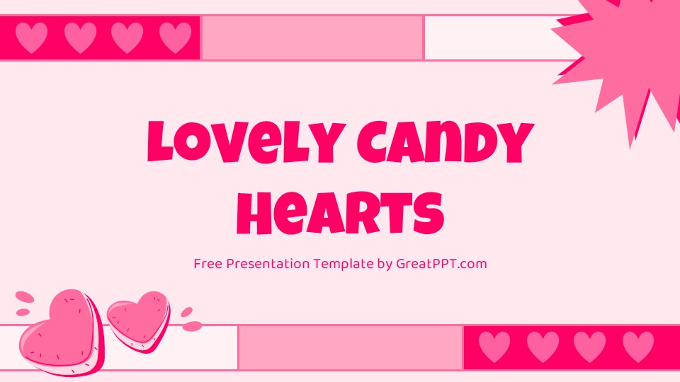 Free Lovely Candy Hearts Presentation Theme 1