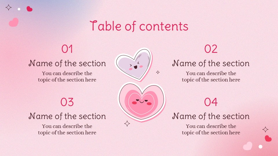 Free Lovely Hearts Template Presentation Theme 2