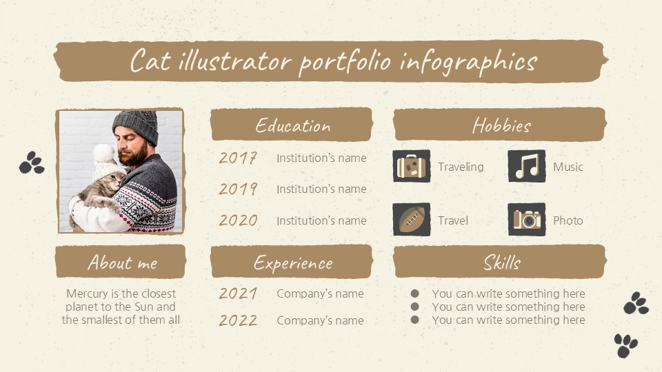 Free Cat Illustrator Portfolio Infographics 16
