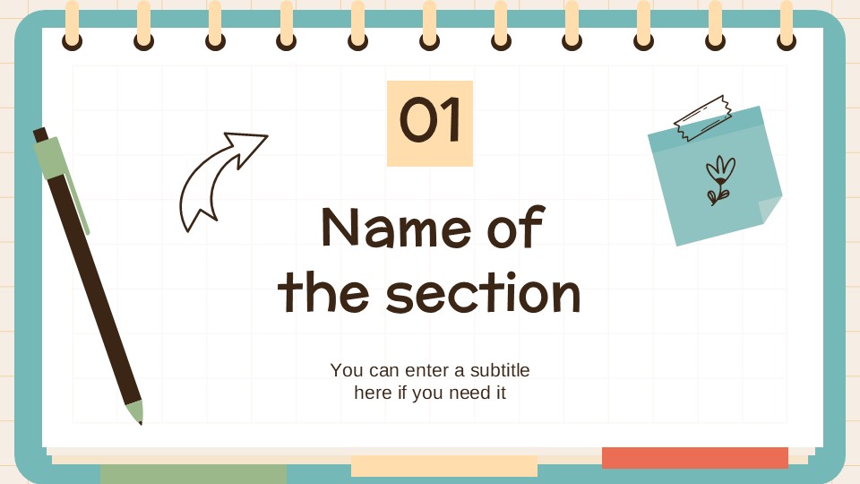 Free Creative Grid Notebook Presentation Theme 4