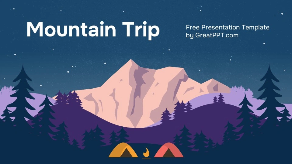 Free Mountain Trip Powerpoint Template 1