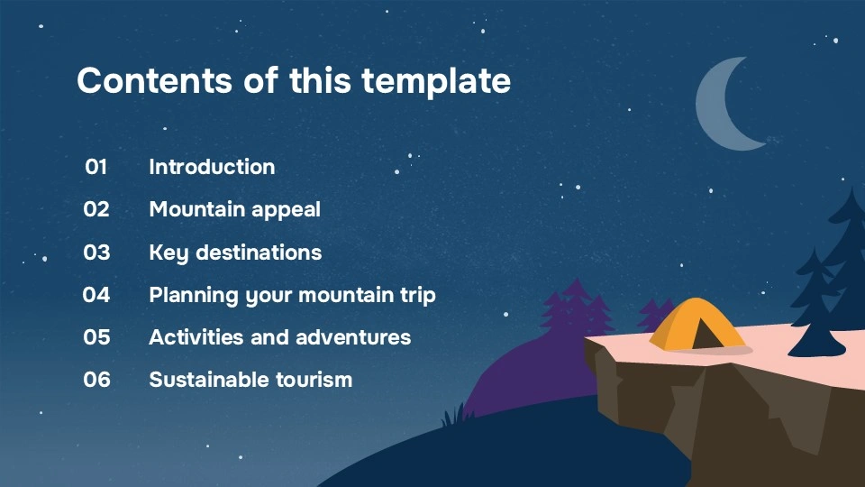 Free Mountain Trip Powerpoint Template 2