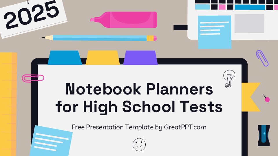 Free Notebook Planners For High School Tests Presentation Theme 1