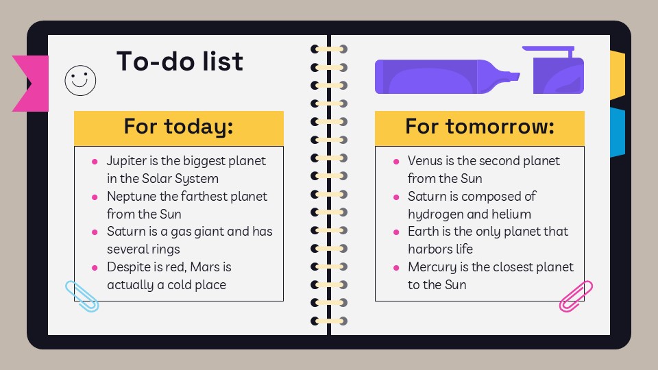 Free Notebook Planners For High School Tests Presentation Theme 5