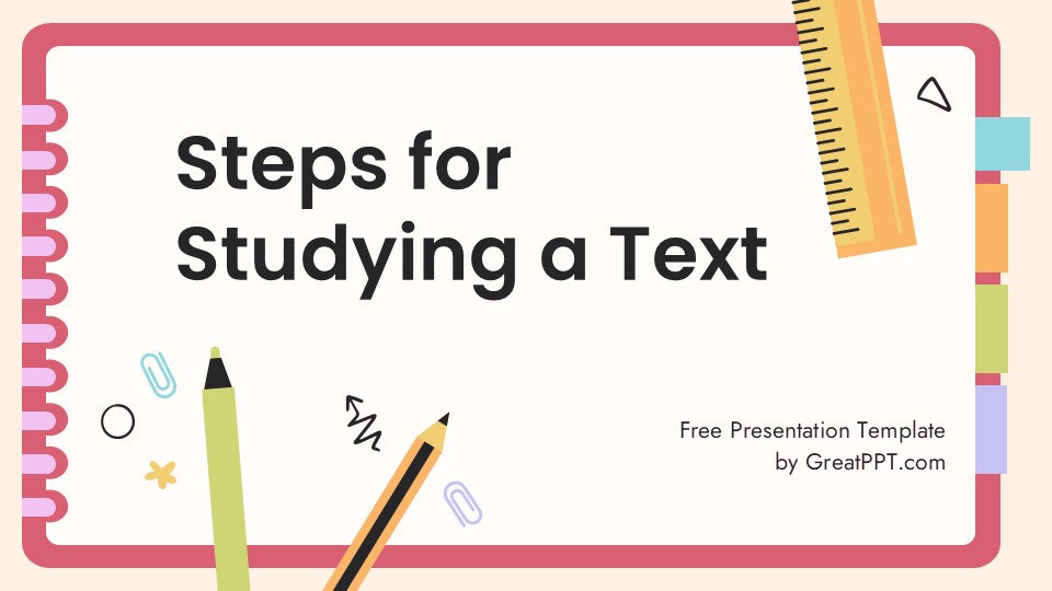 Free Steps For Studying A Text Presentation Theme 1