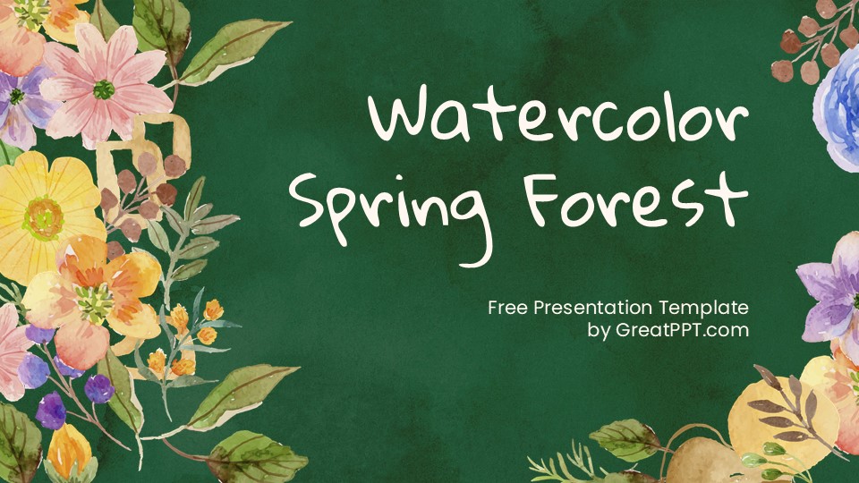 Free Watercolor Spring Forest Presentation Theme 1