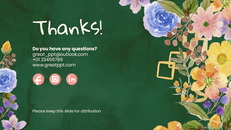 Free Watercolor Spring Forest Presentation Theme 19