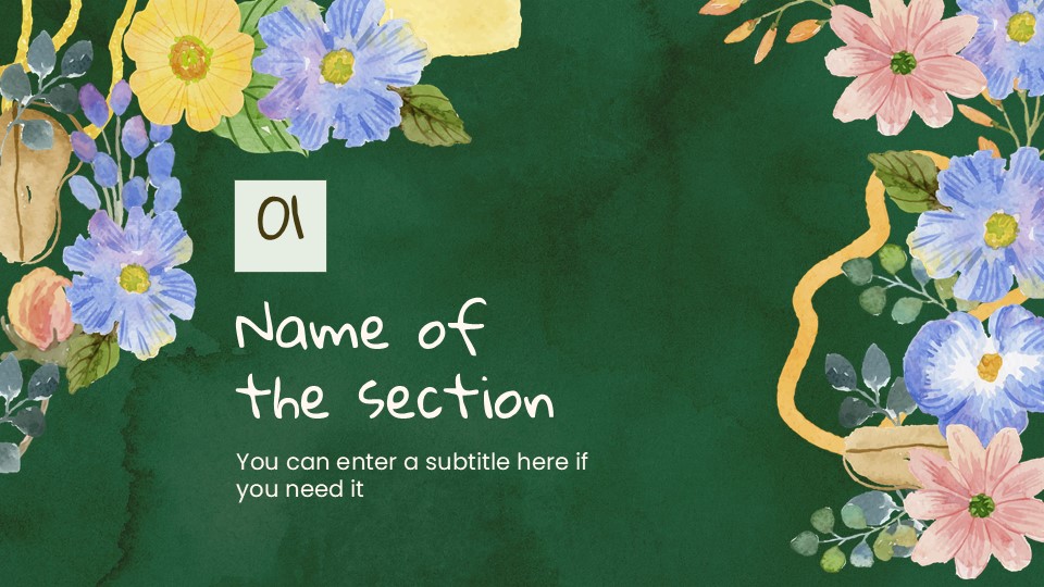 Free Watercolor Spring Forest Presentation Theme 4