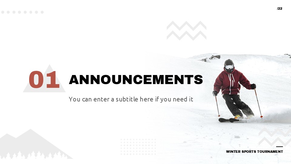 Free Winter Sports Tournament Newsletter Presentation Theme 3