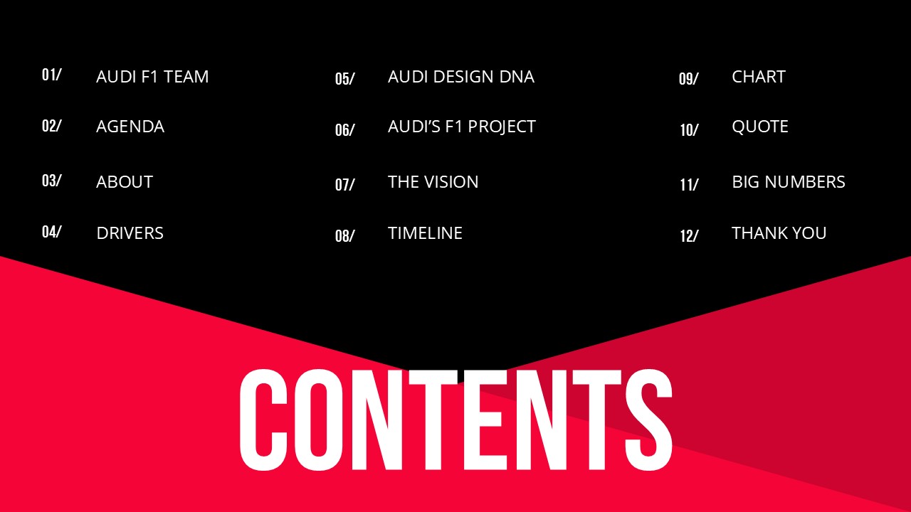 Free Audi F1 Powerpoint Template 2