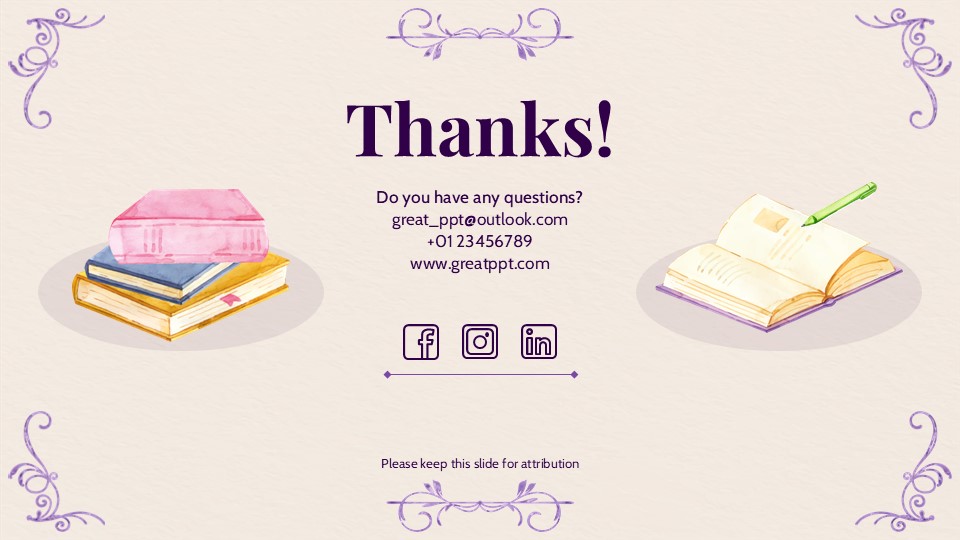 Free English Literature Class Ppt Template 13