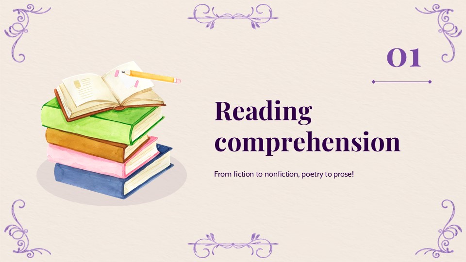 Free English Literature Class Ppt Template 3