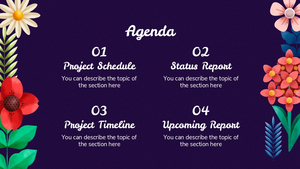 Free Geometric Floral Business Meeting Presentation Theme 2