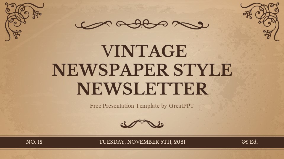 Vintage Newspaper Style Newsletter By Greatppt 1